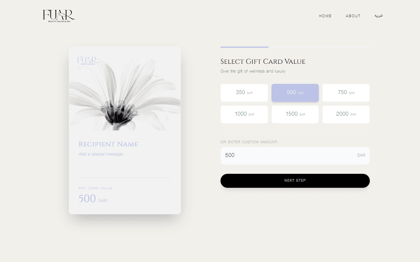 FUAR Beauty Salon & Spa — Interface screenshot