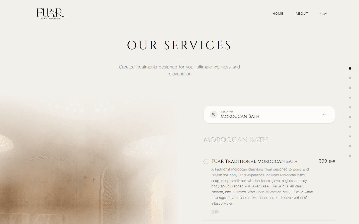 FUAR Beauty Salon & Spa — Interface screenshot